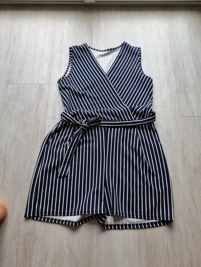 Combishort a rayures taille unique