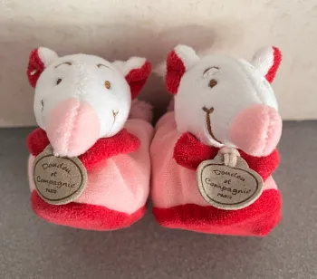 Chaussons hochet souris 0/6 mois Doudou et Compagnie