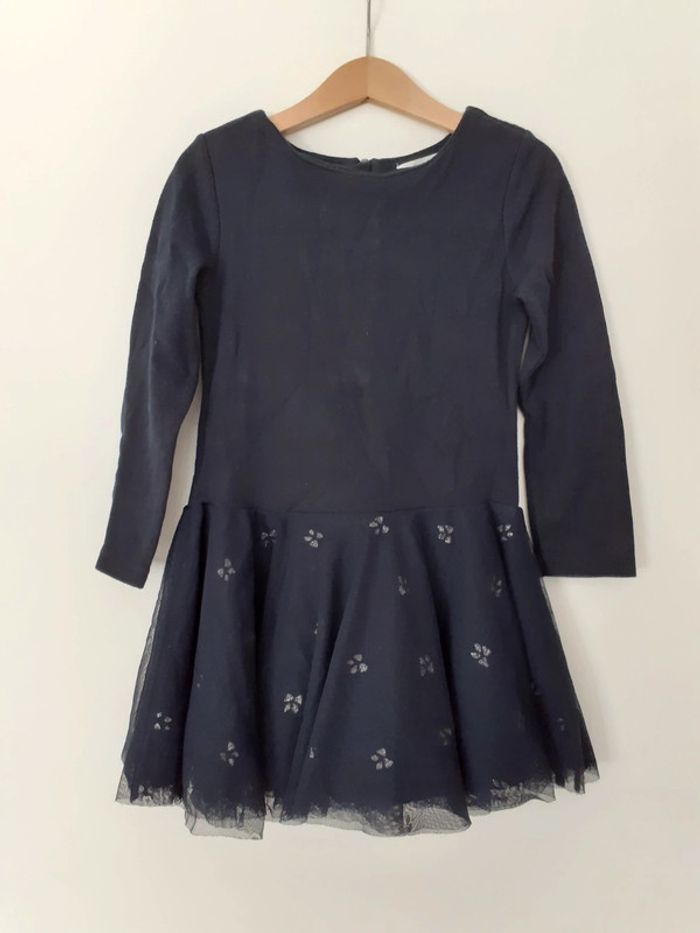 Robe fille bleu marine tulle 5 ans Okaïdi