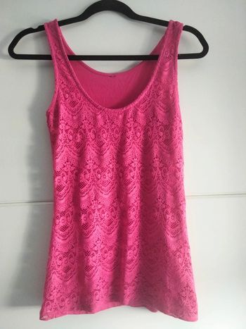 Débardeur dentelle femme fushia taille 34