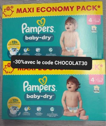 Deux carton de couches Pampers taille 4 normal
