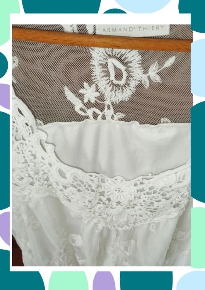 🤍 Robe - blanche - broderie - Taille 40 - Armand Thiery 🤍 - photo numéro 2