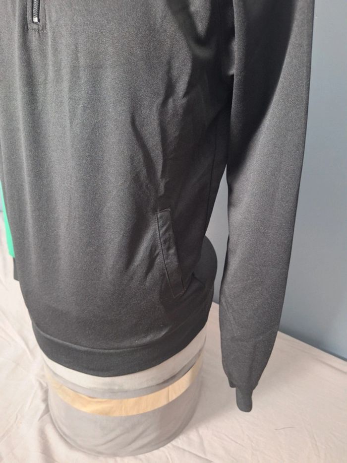 veste quart de zip kappa vintage/ homme - taille S / noir et vert - brodé (454) - photo numéro 7