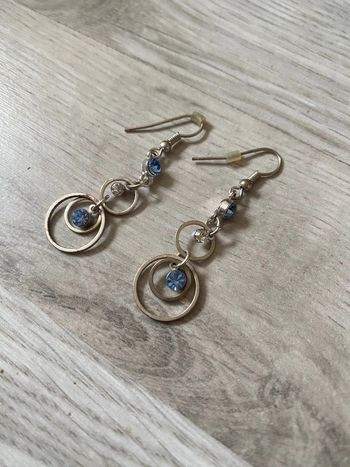 Boucle d’oreilles pendentif bleu