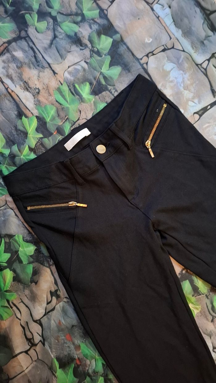 Pantalon slim skinny noir zip doré promod - photo numéro 4