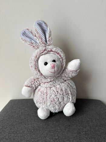 🧸 Peluche boule lapin-souris rose pale très bon état