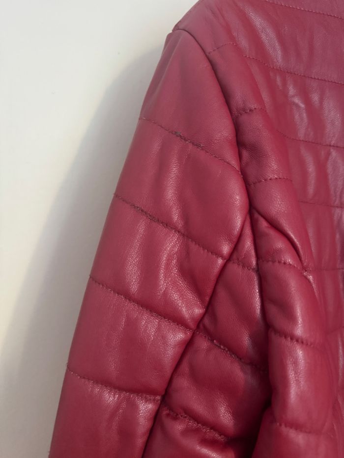 Doudoune/ Manteau matelassé fausse fourrure Bréal Rouge 38/M - photo numéro 6