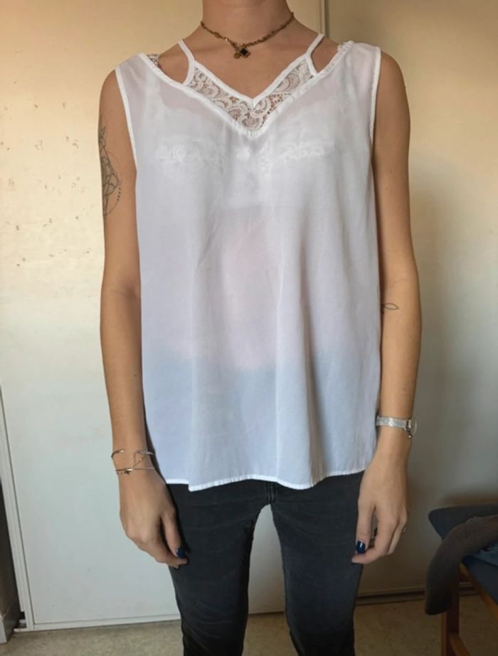 Débardeur dentelle blanc