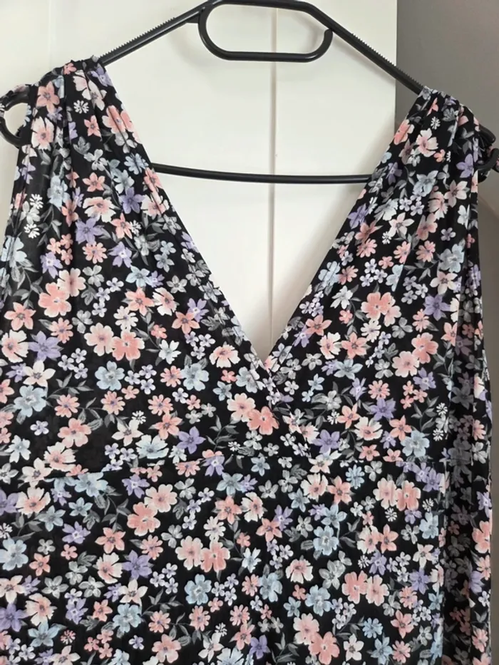 Robe longue cache coeur motifs fleurs - photo numéro 3