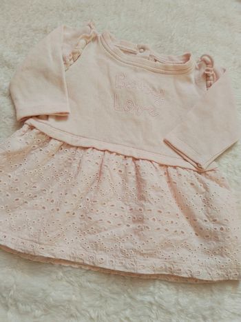 Robe effet broderie toute douce rose pale