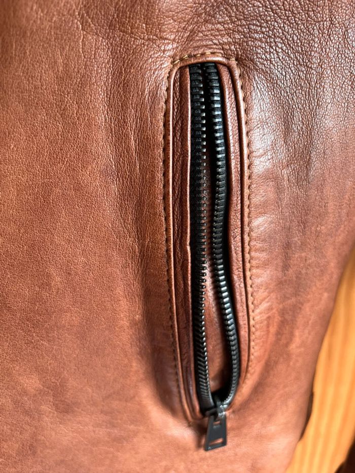 Très belle veste en cuir marron Dëlan - photo numéro 5