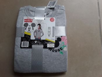 Sweat gris Mickey fille 7 ans NEUF