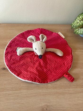Doudou plat rond souris la grande famille moulin roty