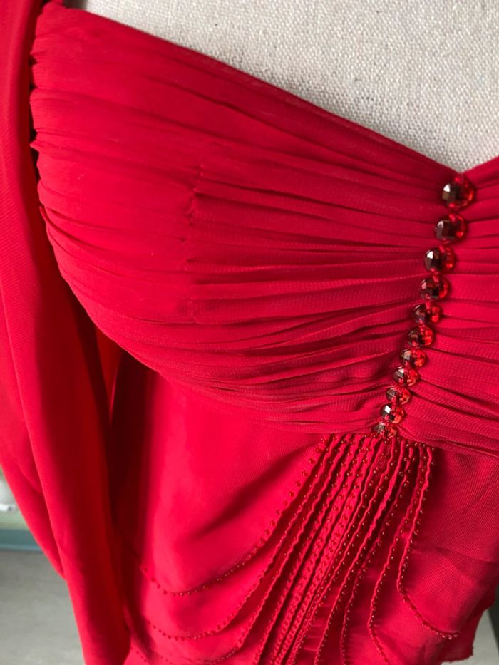 Robe de cocktail soirée et son écharpe - photo numéro 3