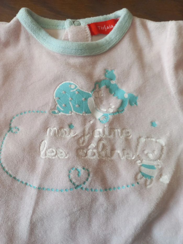 Pyjama rose "j'aime les câlins" Tissaia 6mois - photo numéro 3