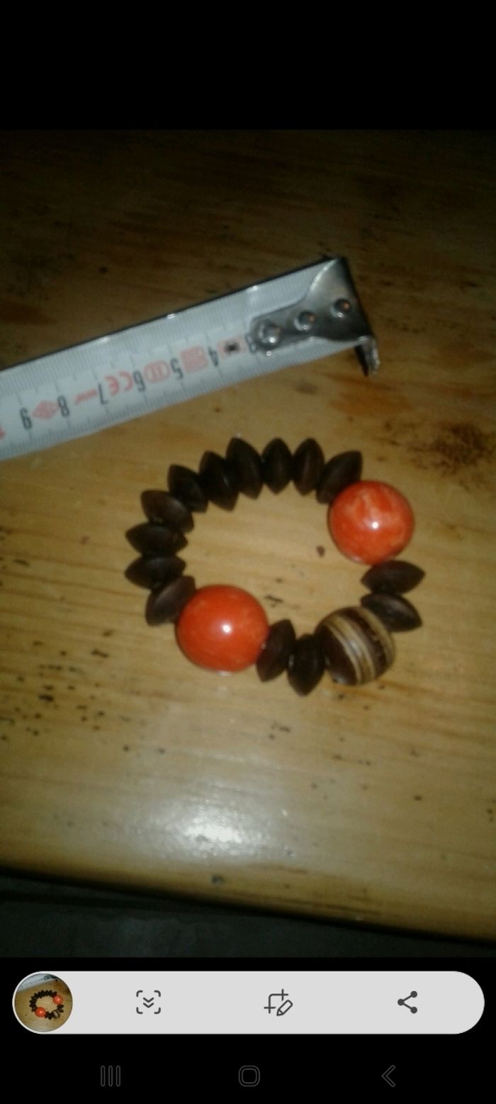 Bracelet grosse perles bois africain - photo numéro 4
