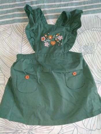Robe 12 mois Sucre d'orge, vert sapin, sans manches
