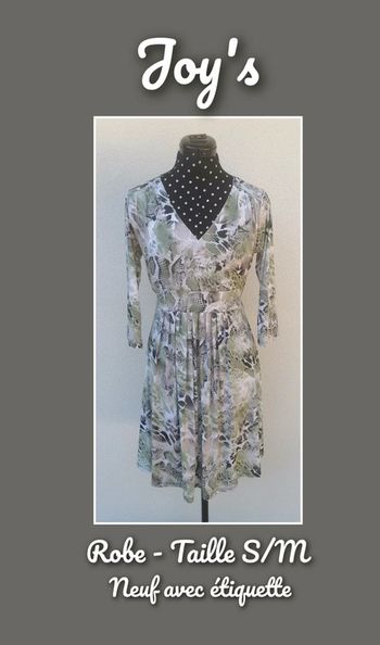 Robe courte serpent kaki blanc Taille S/M Joy's