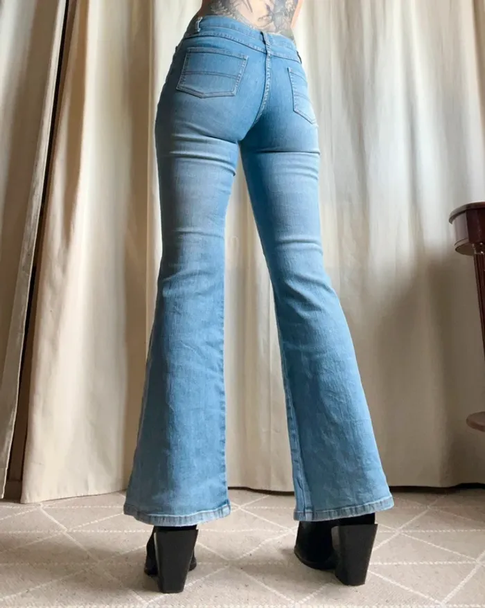 Jeans évasé y2k denim Bratz années 2000 vintage - Taille S - photo numéro 3