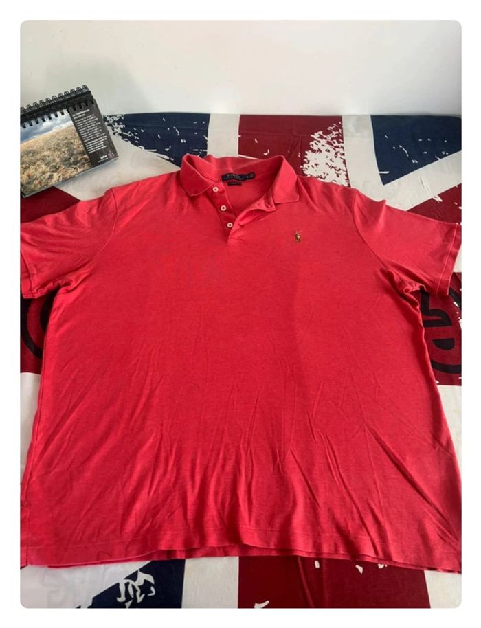 Polo Ralph Lauren rouge corail taille Xl logo prenium - photo numéro 3