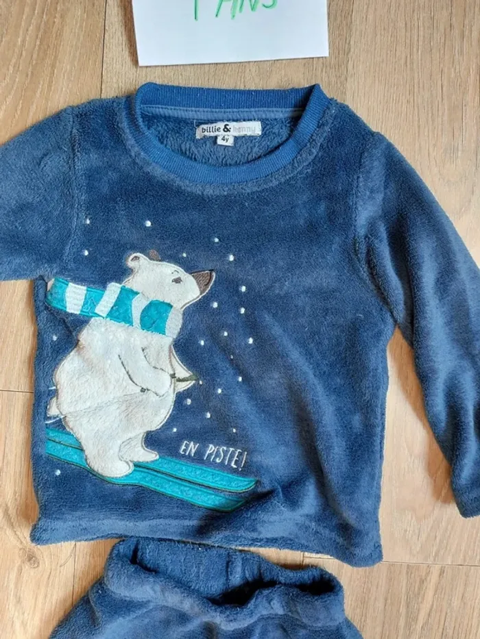 Pyjama en velours bleu Billie & Kenny 4 ans - photo numéro 2