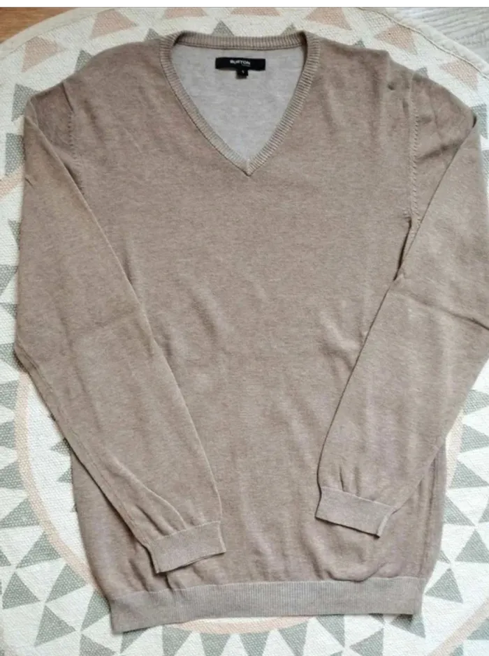 Pull  fin 100%  coton  -  Beige  - Burton -  S  -  Parfait état - photo numéro 2