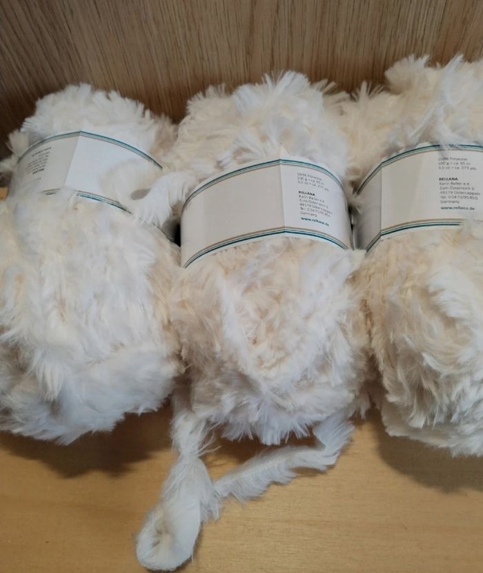 Pelote de laine aspect fausse fourrure Lot de 3 pelotes