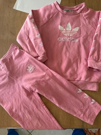Ensemble adidas pull legging rose 18/24mois