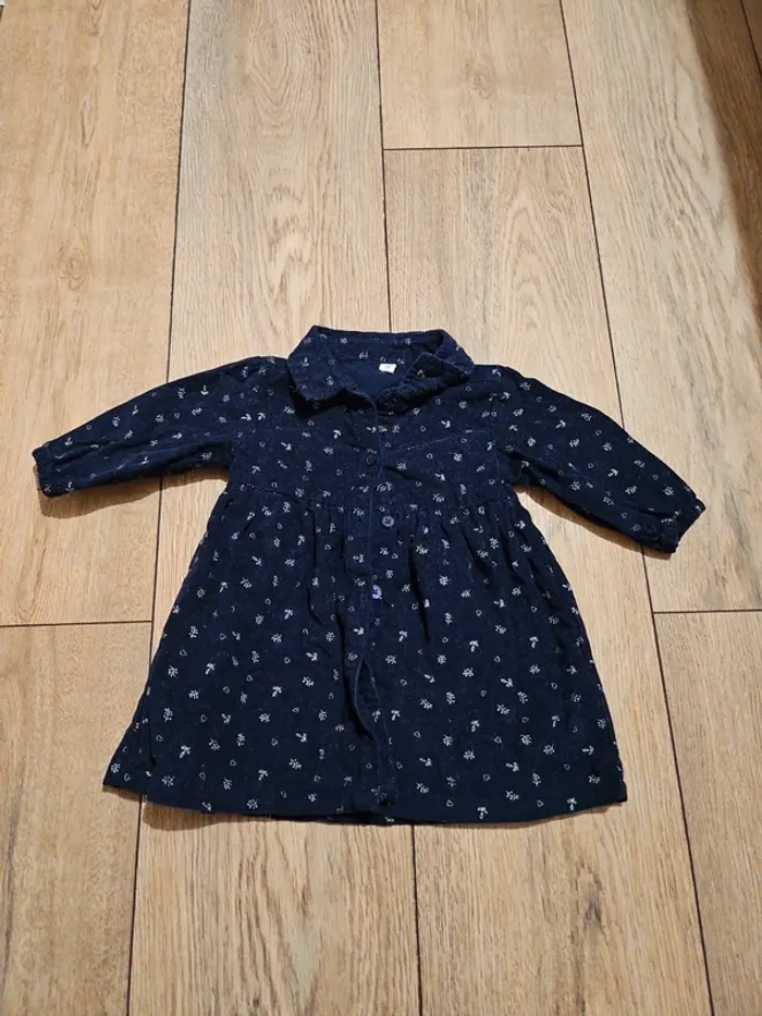 Robe velour bébé fille