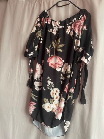 Blouse longue fleurie