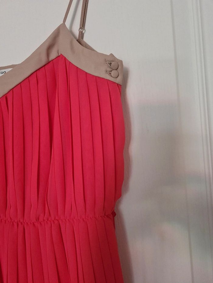 Robe saumon plissée mango - photo numéro 2