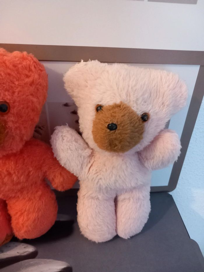 2 peluches vintages rose 29cm chamti pampers - photo numéro 3