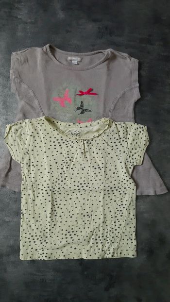 2 t-shirts manche courte fille
