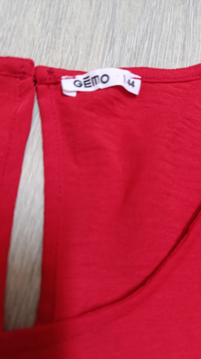 T shirt rouge femme manches bouffantes - photo numéro 3