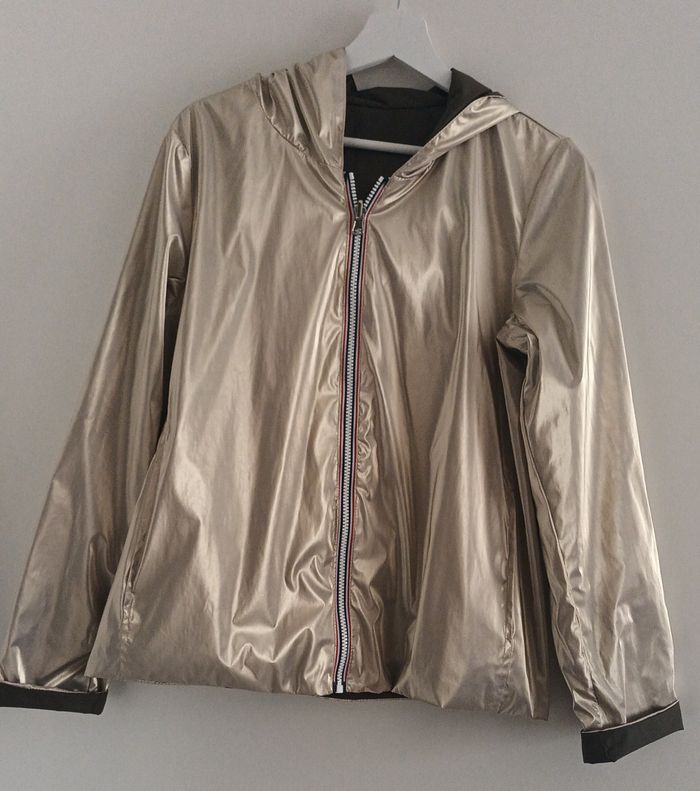 Veste impermeable réversible à capuche M