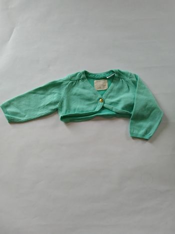 bolero gilet turquoise fille zara 6 mois