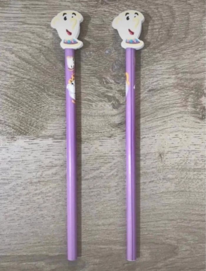 La belle et la bête lot de deux crayons neufs zip