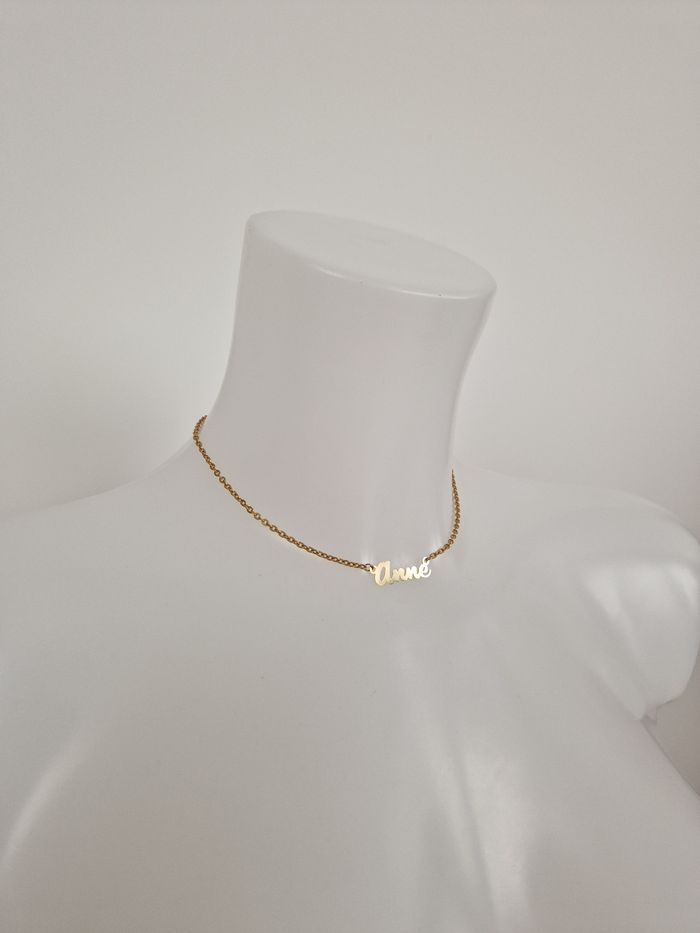 Collier doré prénom Anne - photo numéro 2
