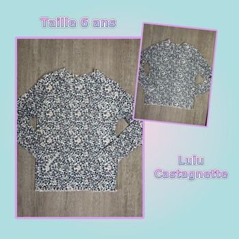 T-shirt ML en maille côtelé fleuri taille 6 ans