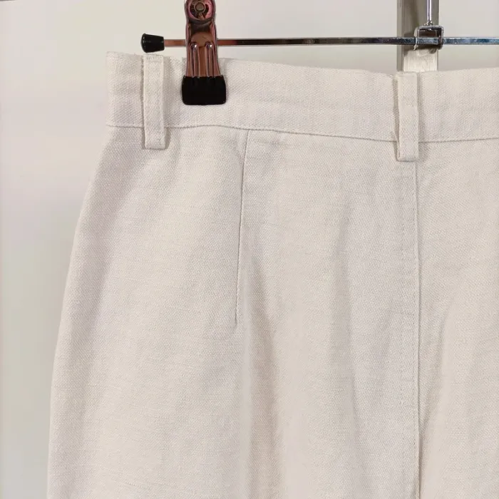 Pantalon Naf naf vintage blanc, corsaire, coton et lin taille 40 A316 - photo numéro 12