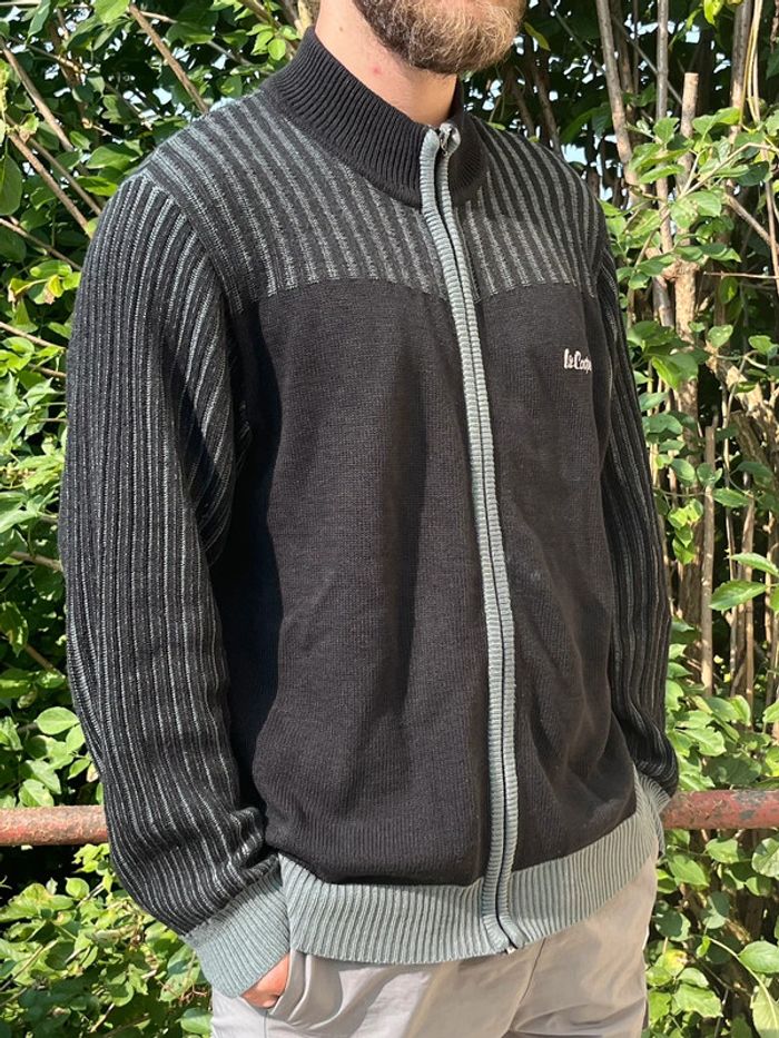 Veste gilet chaud avec fermeture éclair Lee Cooper - noir et gris - photo numéro 2