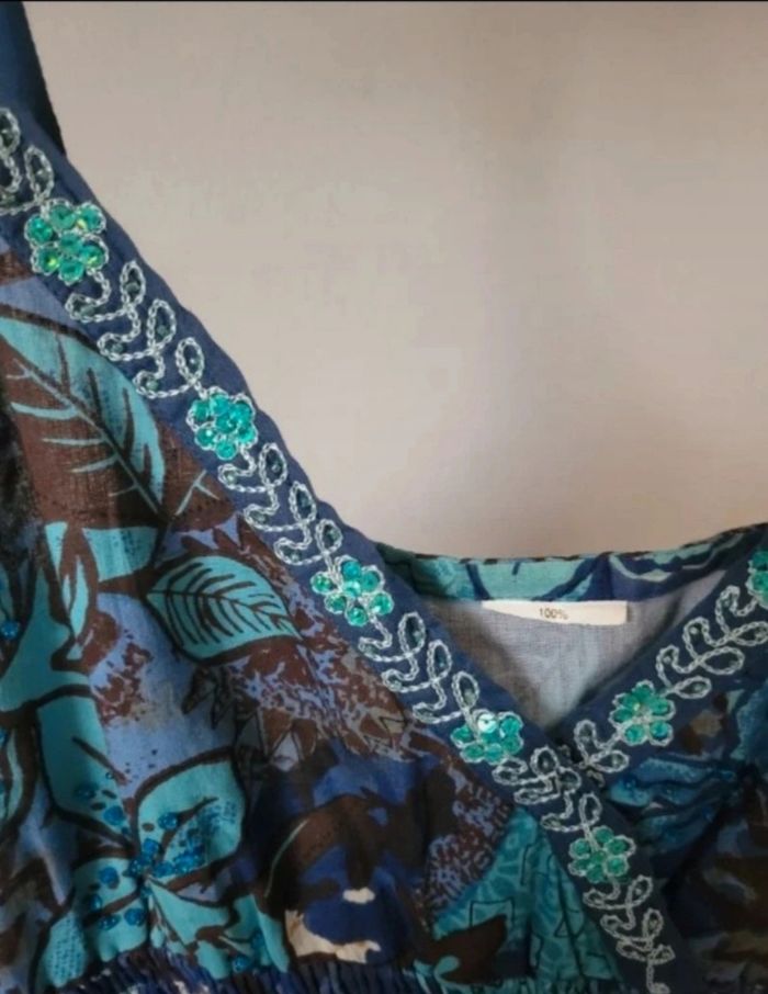 Robe bleue bretelles - photo numéro 2