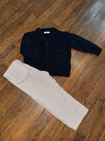 Gilet maille et pantalon Bout’chou  18 mois