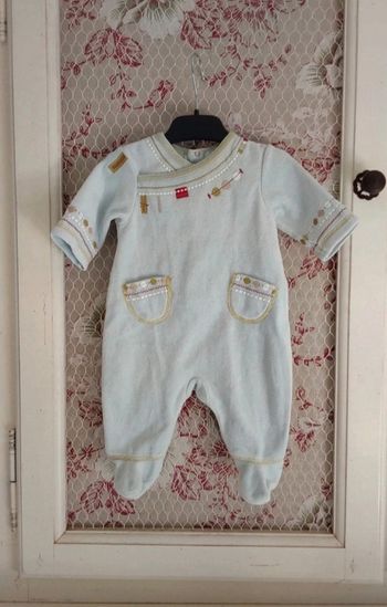 Pyjama velour naissance 1 mois 54 cm