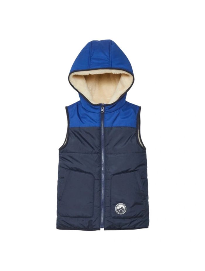 💚 Doudoune sans manches bicolore à capuche fourrée - Bleu marine
3 ans Kiabi #emyfleury_3ansgarçon