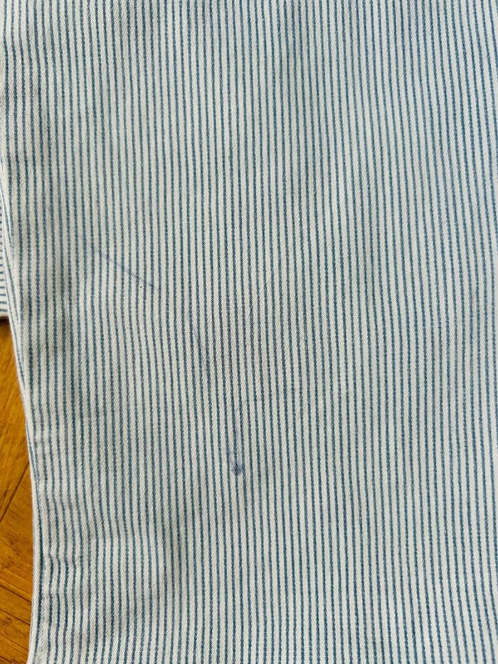 🩵Salopette longue rayée vintage 2000 Y2K white blue striped overalls🩵 - photo numéro 19