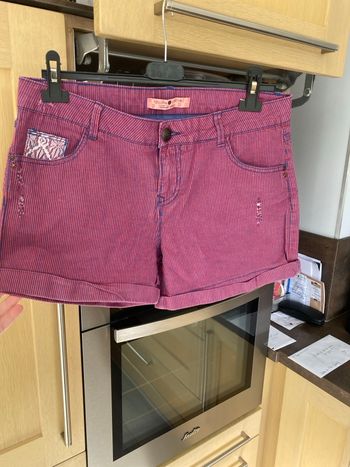 Short femme, cache-cache, effet, usé, taille 40