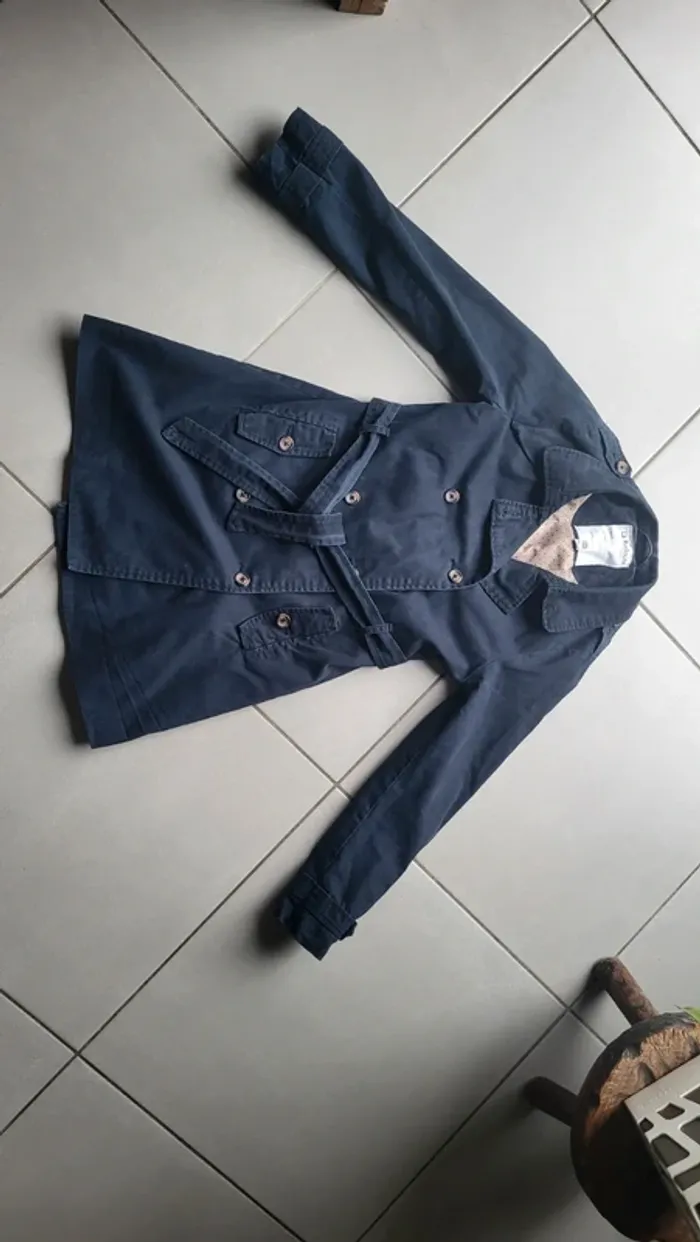 Trench parka bleu - photo numéro 2