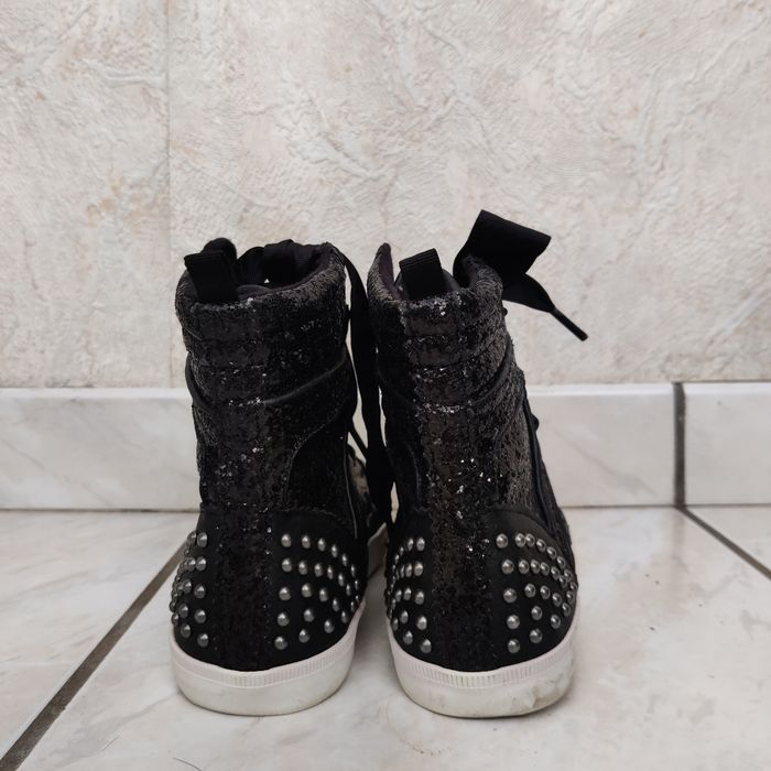 Baskets montantes noires à paillettes pour fille - photo numéro 2
