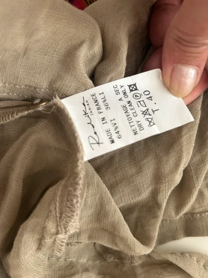 Rodika zanian chemise beige en lin femme, taille 40 - photo numéro 4
